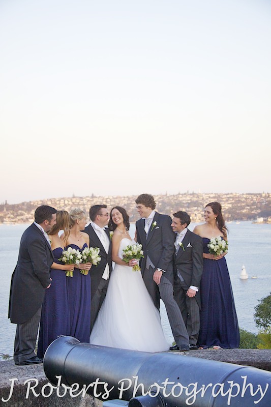 Bridal party near canons on Georges Headland Mosman - wedding photography sydney